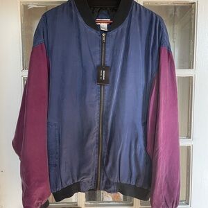 Vintage Bogari Washable Silk Bomber Jacket Large